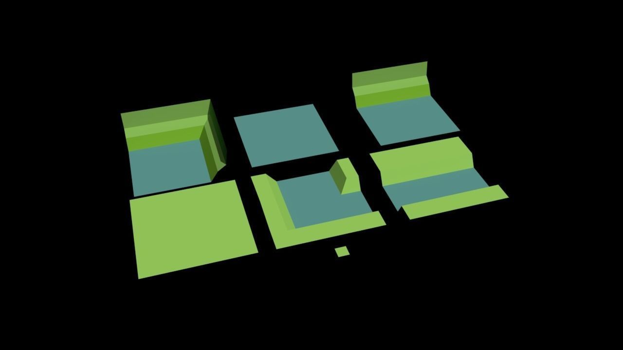 Simple Poly Medieval City Low-poly 3D model_9