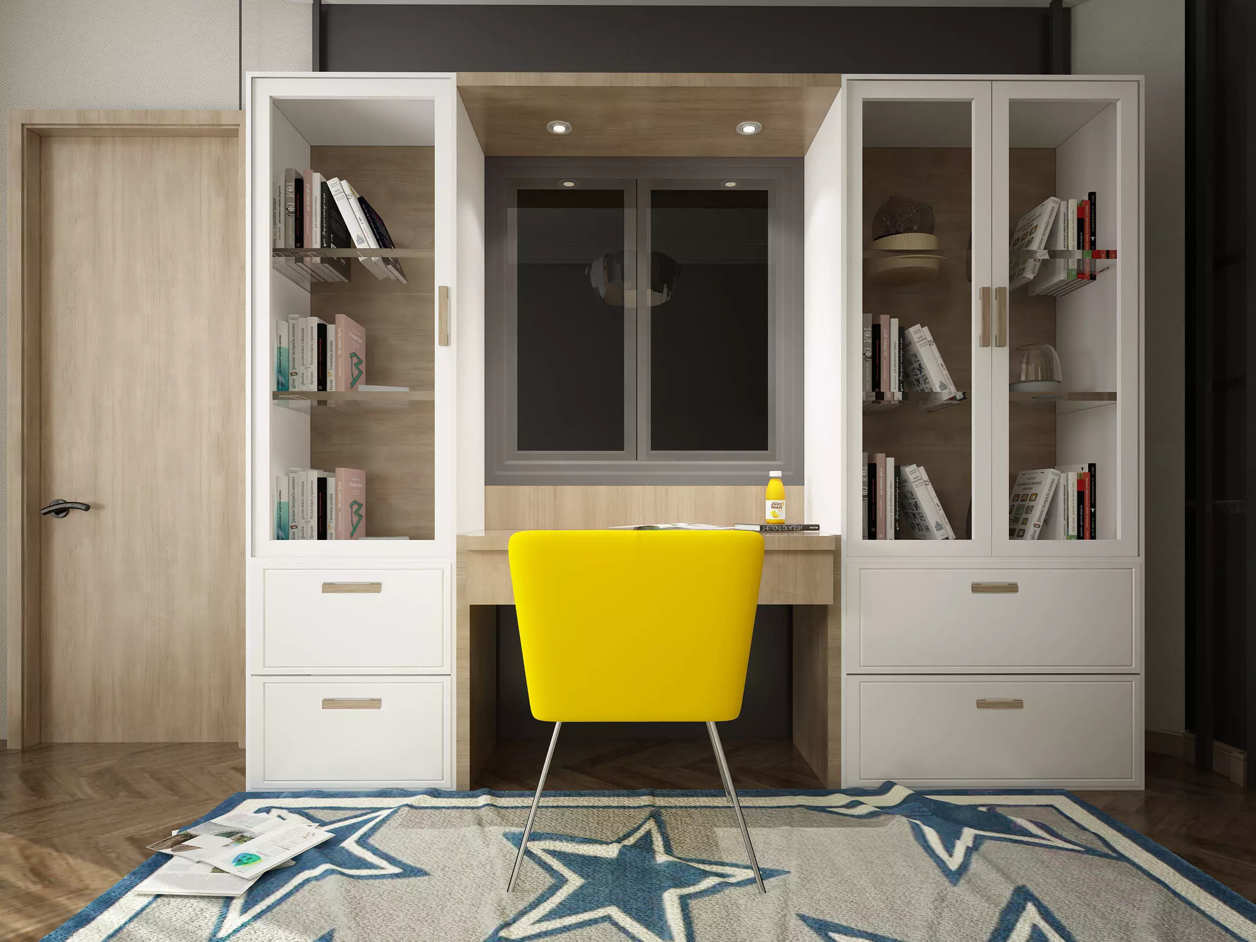 modern study room Low-poly 3D model