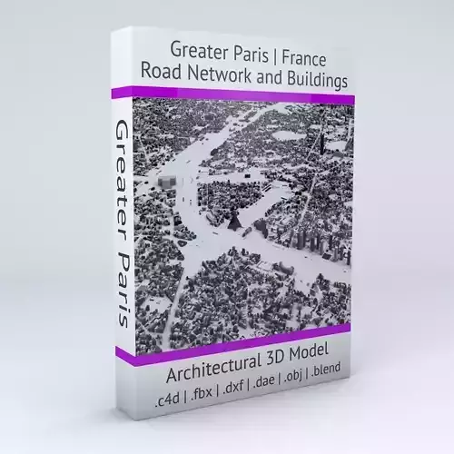 Greater Paris Streets and Buildings  3D model
