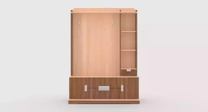 hallway 2 wooden cabinet with shelves and drawers 3D model