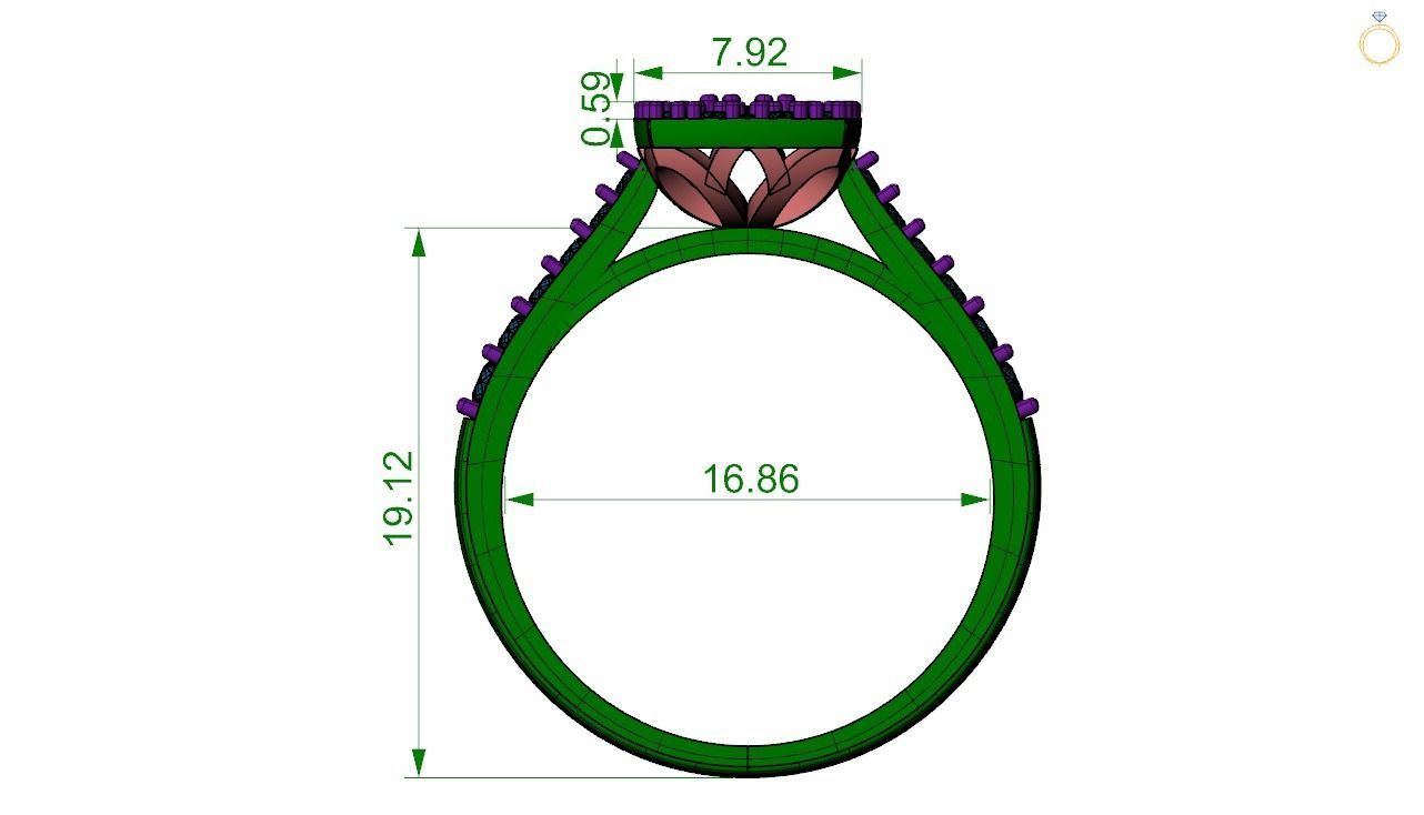 Engagement ring -133 3D print model_1