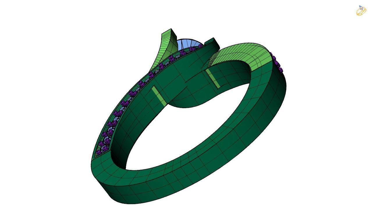 Engagement ring -167 3D print model_3