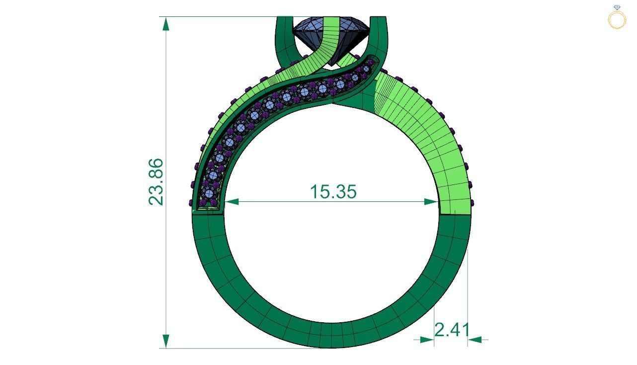 Engagement ring -167 3D print model_1
