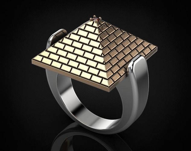 Pyramid ring with ruby at the base 439 3D print model
