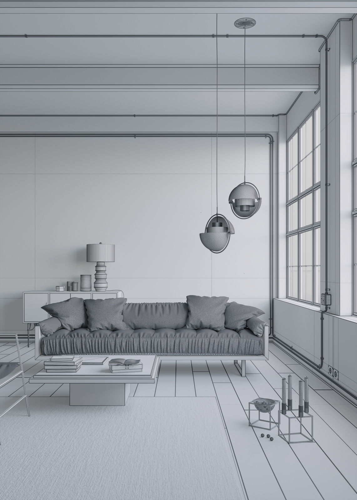 Industrial Loft 3D model_13