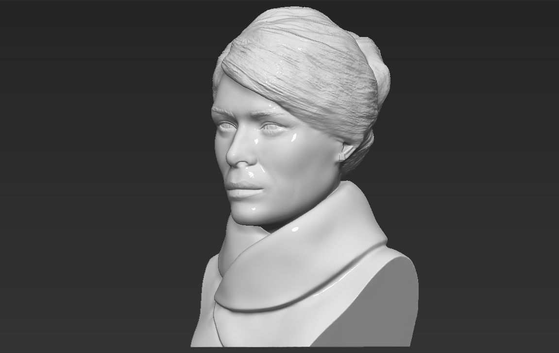 Melania Trump bust 3D printing ready stl obj formats 3D print model_2