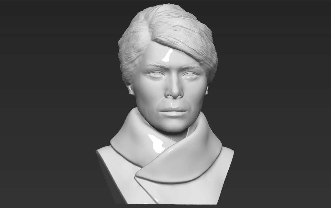 Melania Trump bust 3D printing ready stl obj formats 3D print model_13