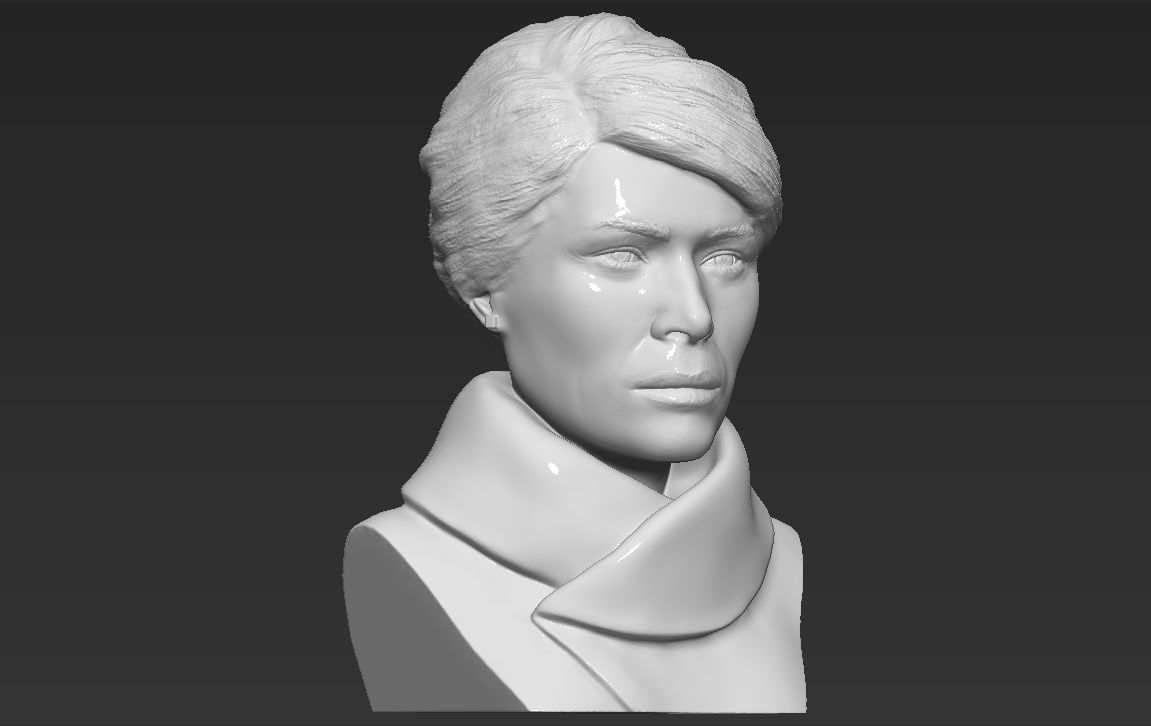 Melania Trump bust 3D printing ready stl obj formats 3D print model_12