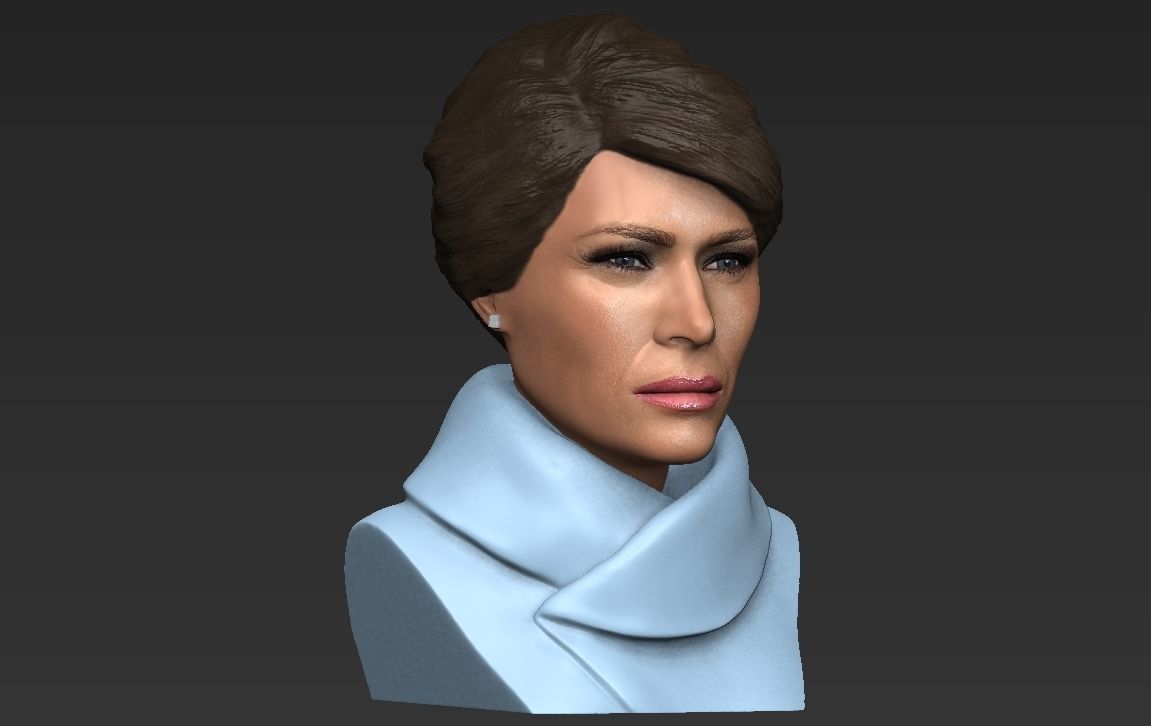 Melania Trump bust ready for full color 3D printing 3D print model_24