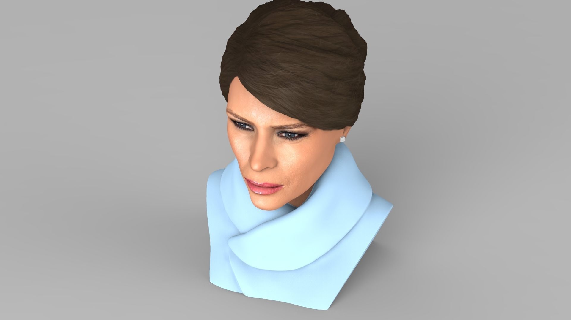 Melania Trump bust ready for full color 3D printing 3D print model_16