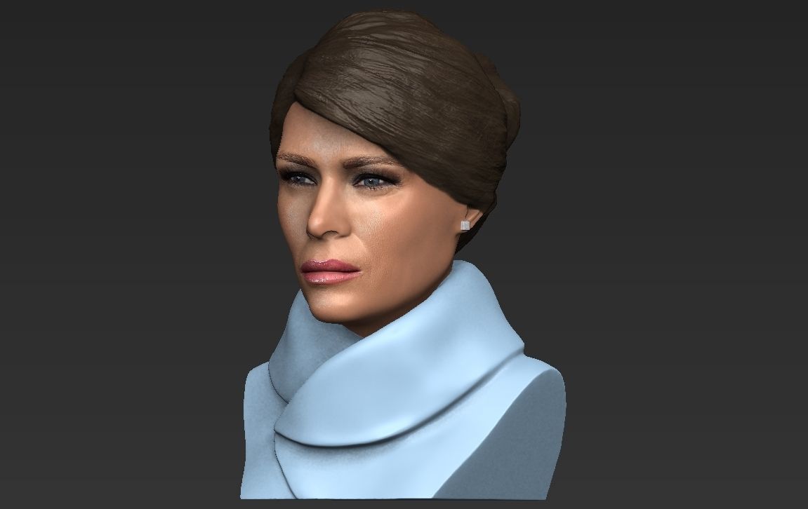 Melania Trump bust ready for full color 3D printing 3D print model_23