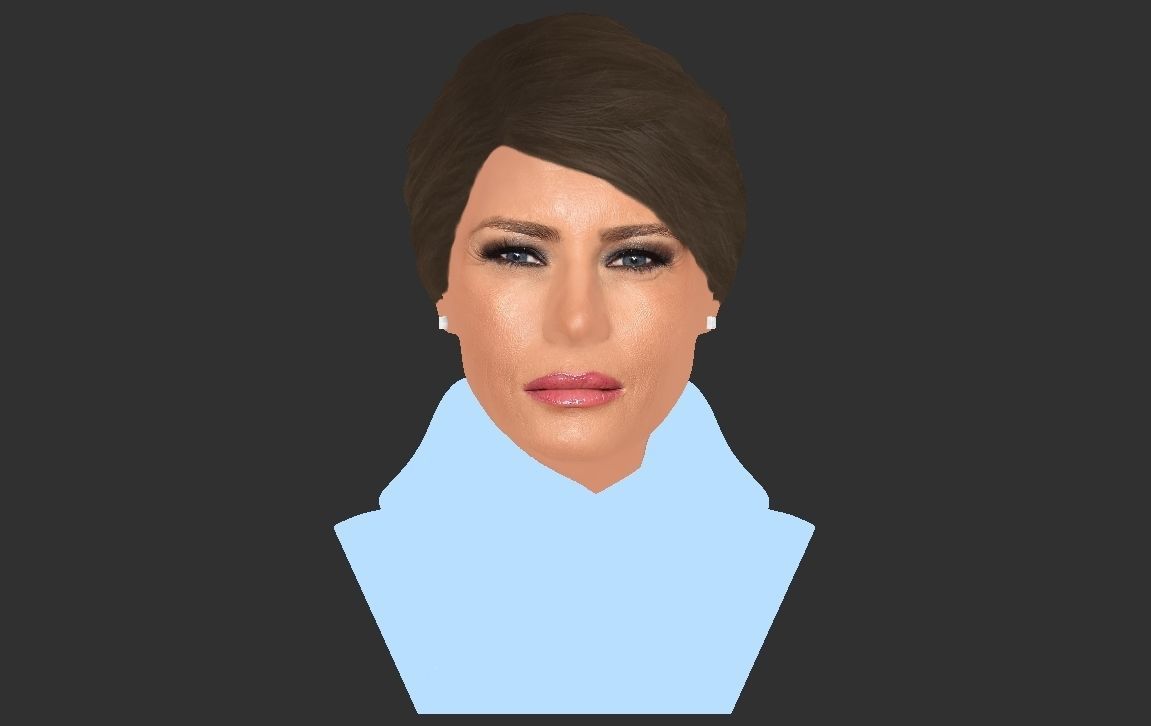 Melania Trump bust ready for full color 3D printing 3D print model_25