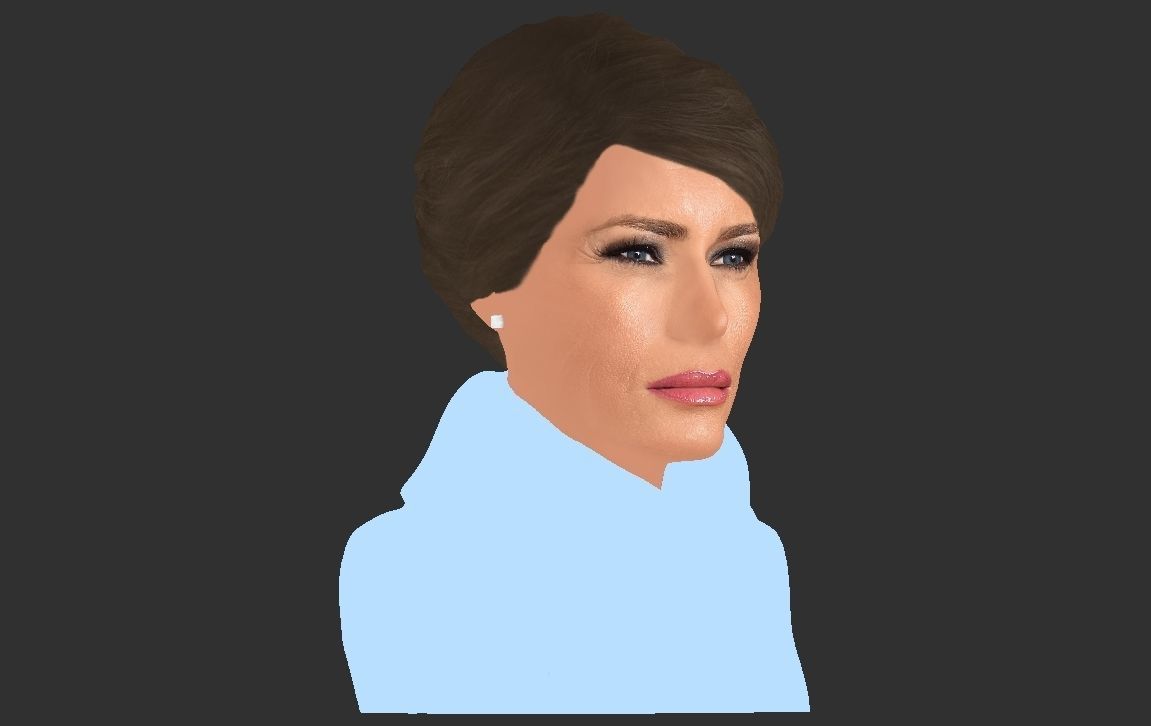 Melania Trump bust ready for full color 3D printing 3D print model_27
