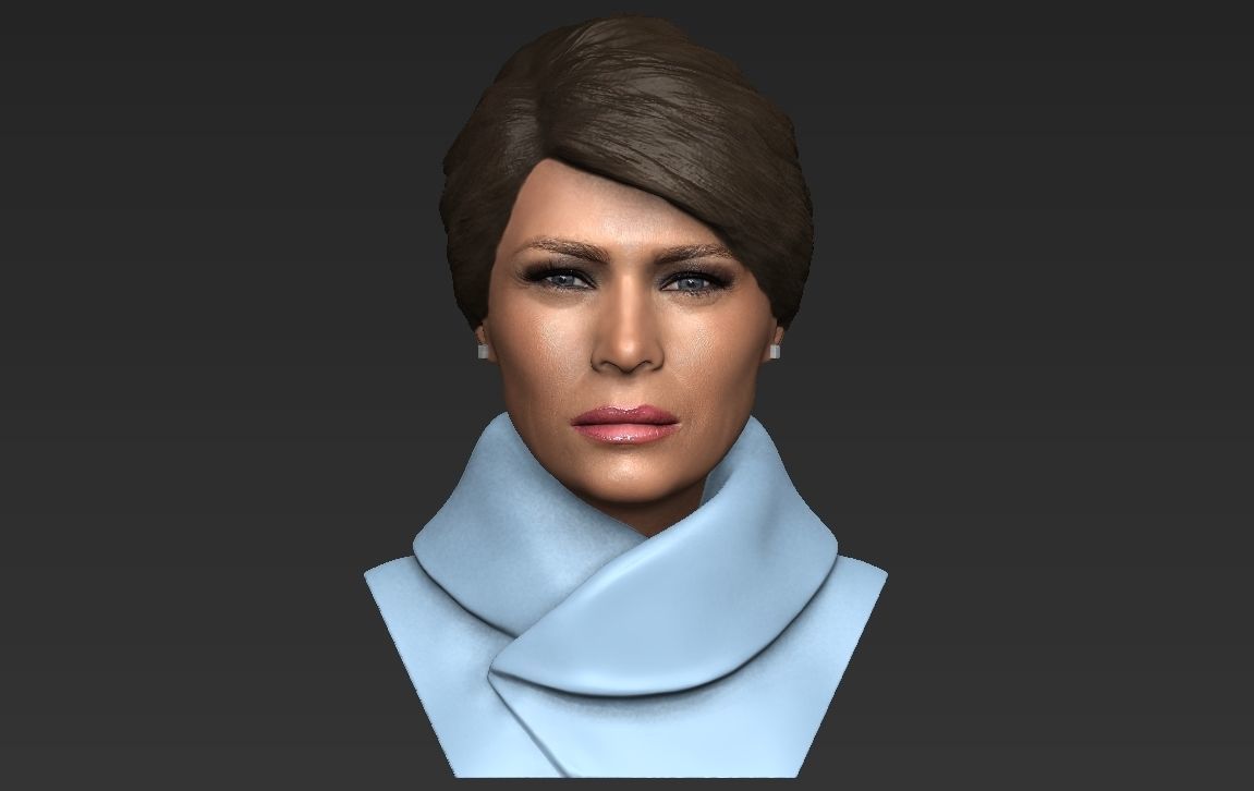 Melania Trump bust ready for full color 3D printing 3D print model_22