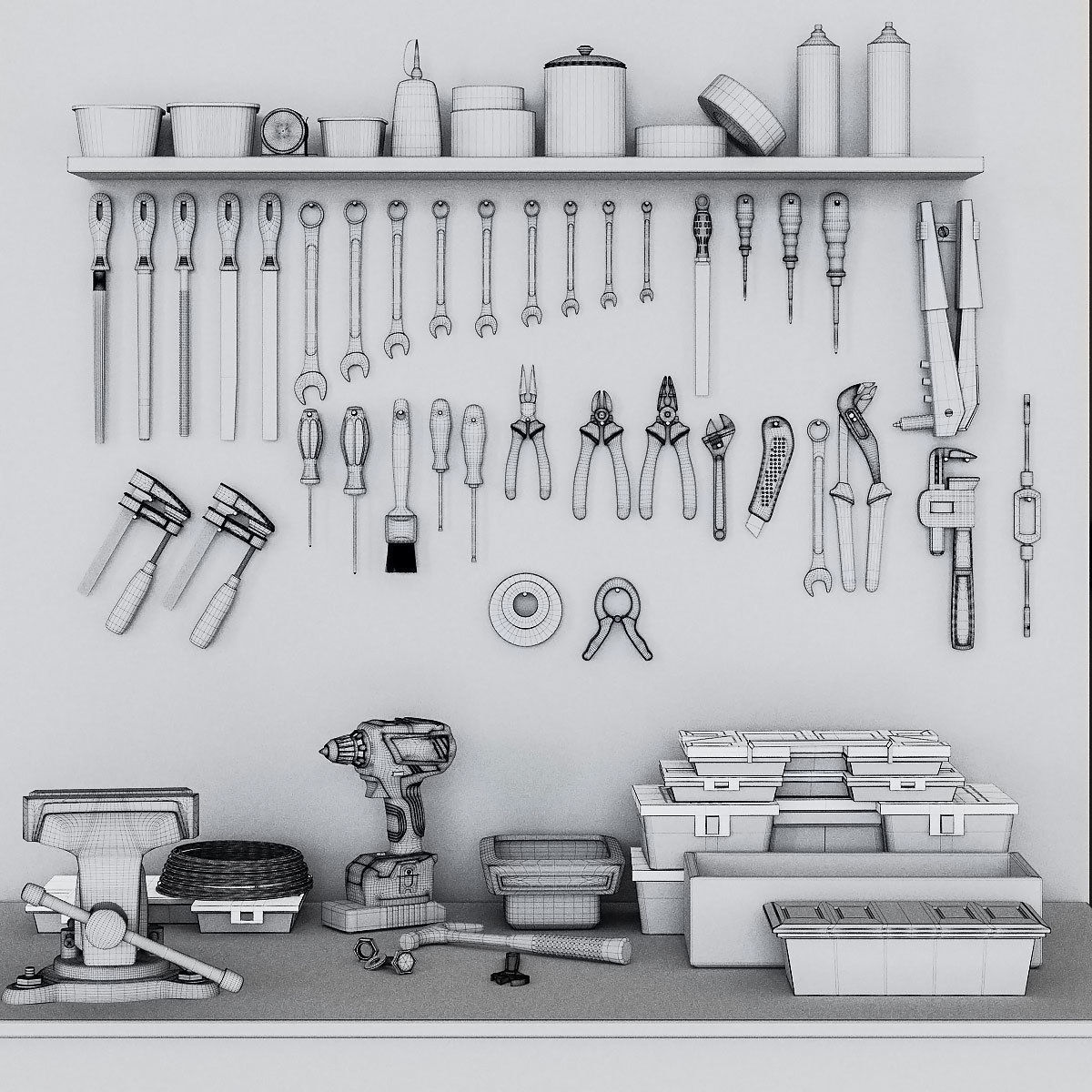 garage tools set 1 3D model_4