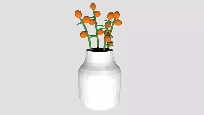 flower vase with orange flowers in it