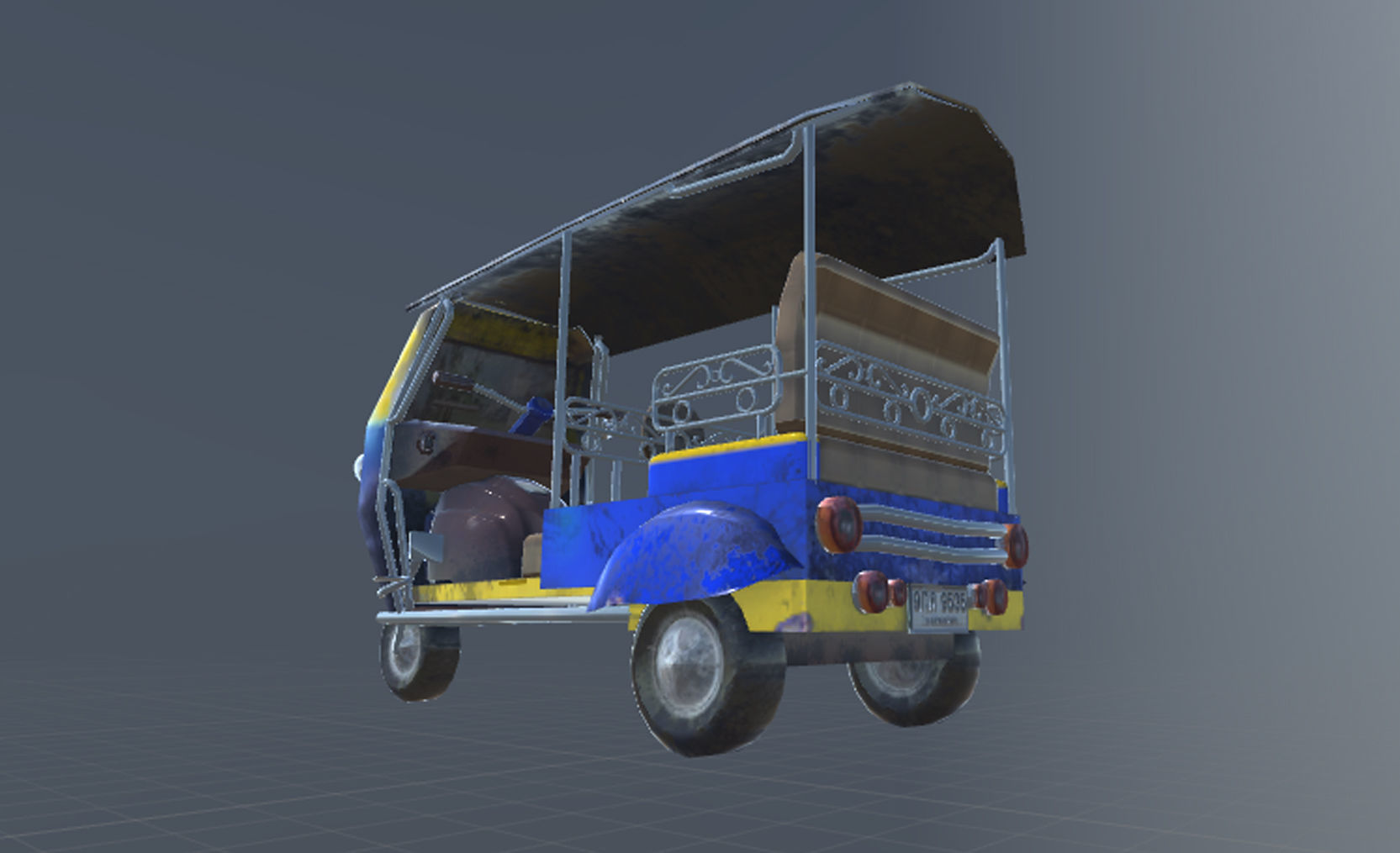 Tuk Tuk three wheelers taxi car Low-poly 3D model_4