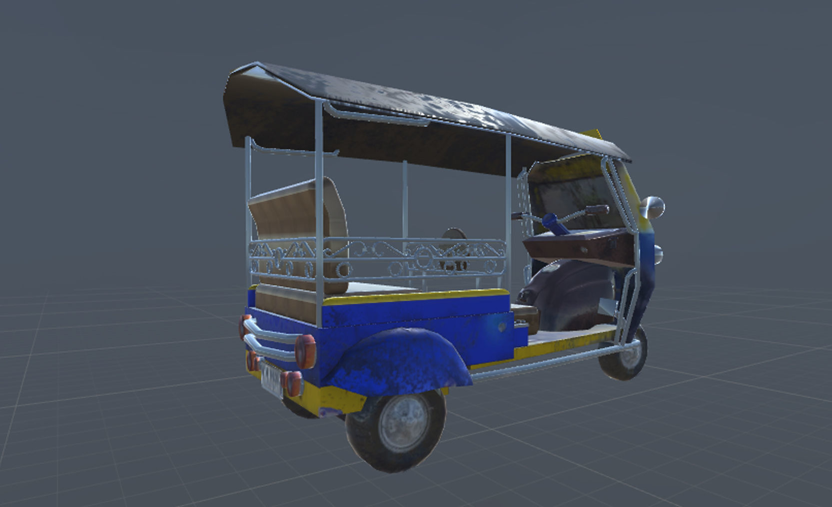 Tuk Tuk three wheelers taxi car Low-poly 3D model_3