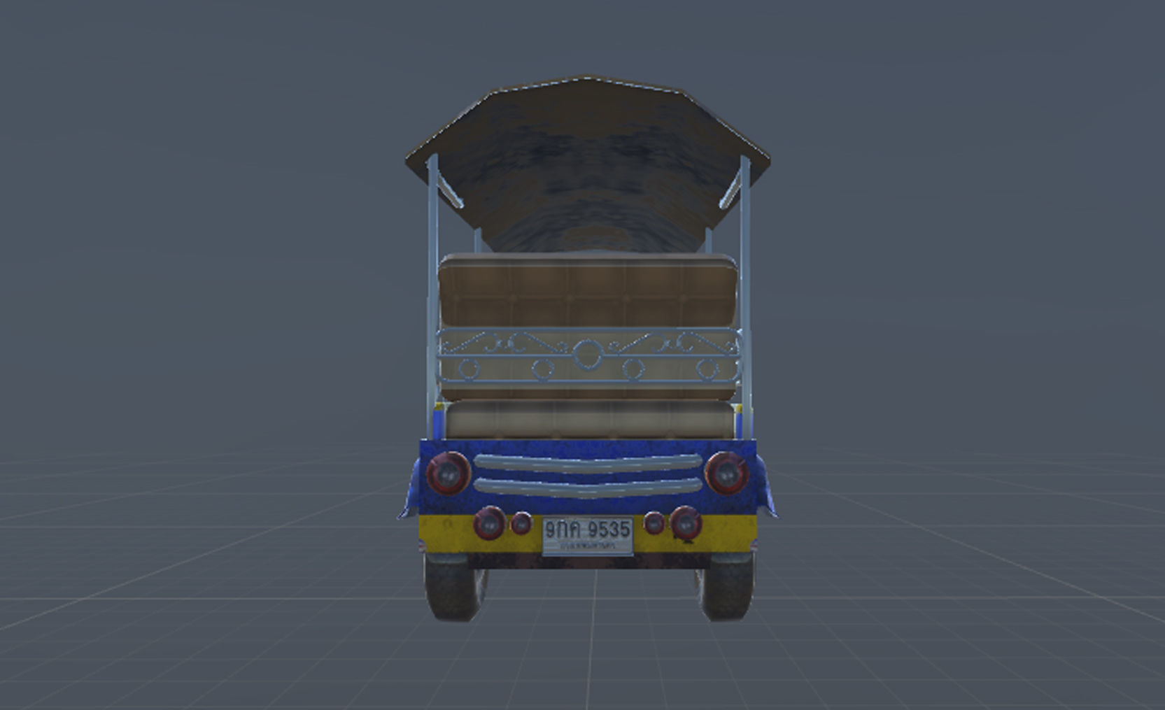 Tuk Tuk three wheelers taxi car Low-poly 3D model_2