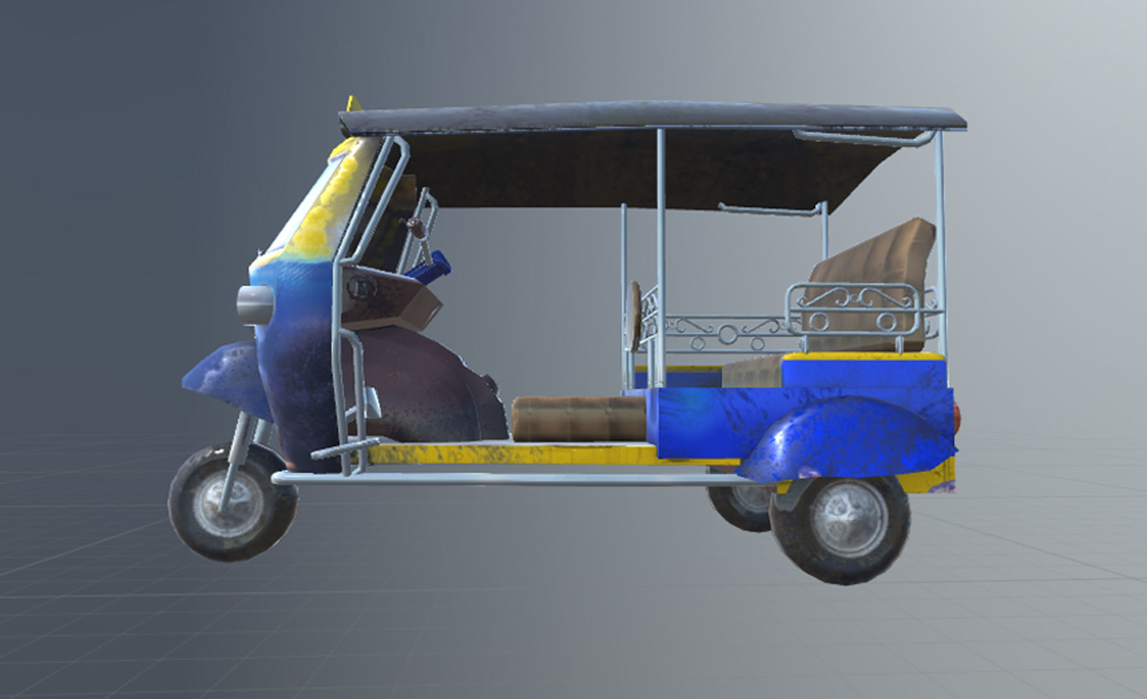 Tuk Tuk three wheelers taxi car Low-poly 3D model_1