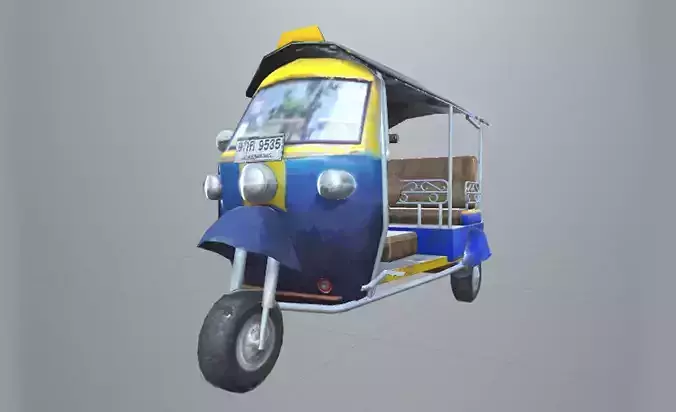 Tuk Tuk three wheelers taxi car Low-poly 3D model