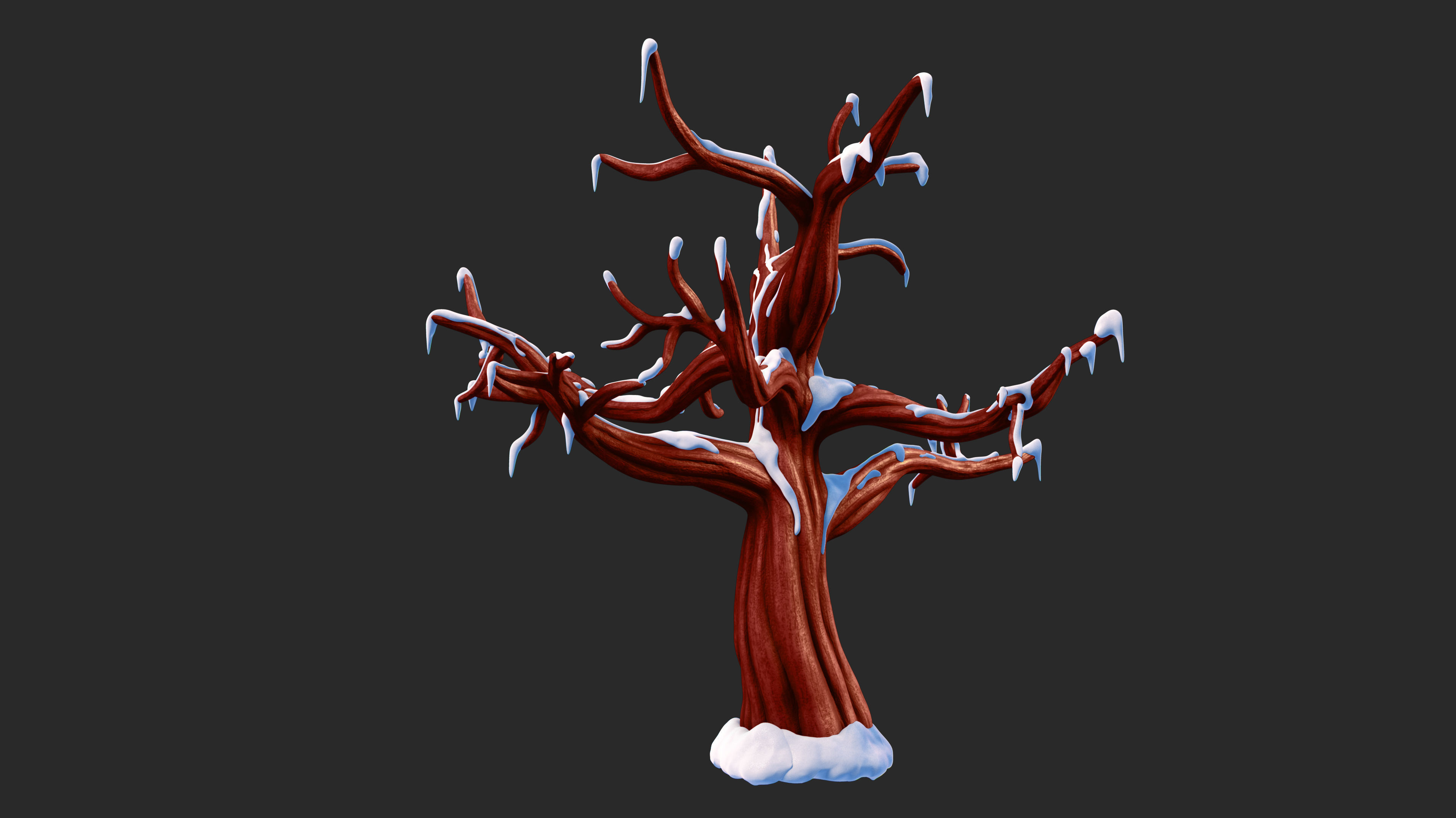 Snow Tree 3D model_2