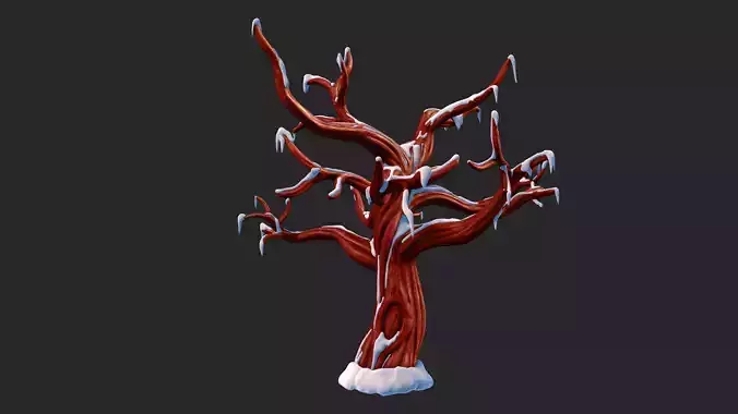 Snow Tree 3D model Snow Tree 3D model