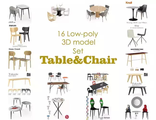 Table and Chair collection model 