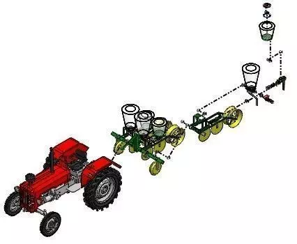 Tractor with watering system Free 3D model_0