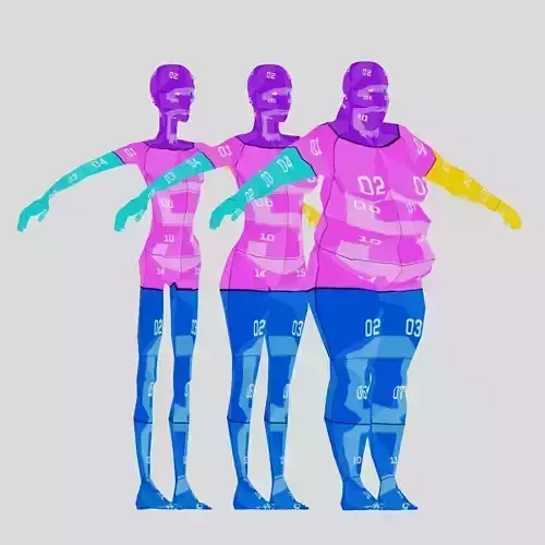 Women Pack Low-poly 3D model
