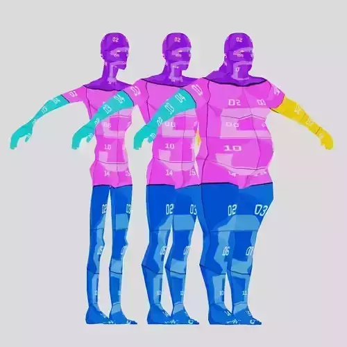 Men Pack Low-poly 3D model