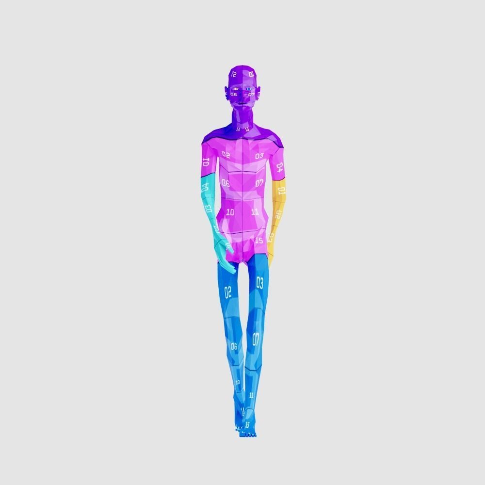 Man Thin Low-poly 3D model_3
