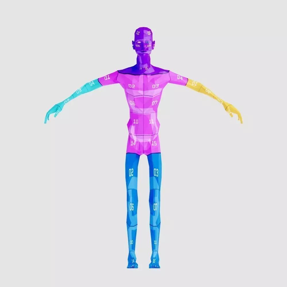 Man Thin Low-poly 3D model_0