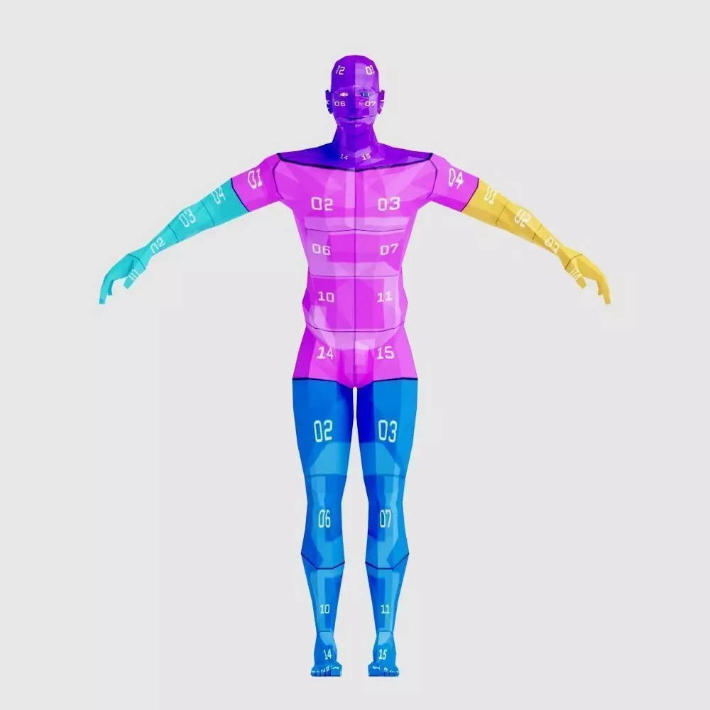 Man Fit Low-poly 3D model