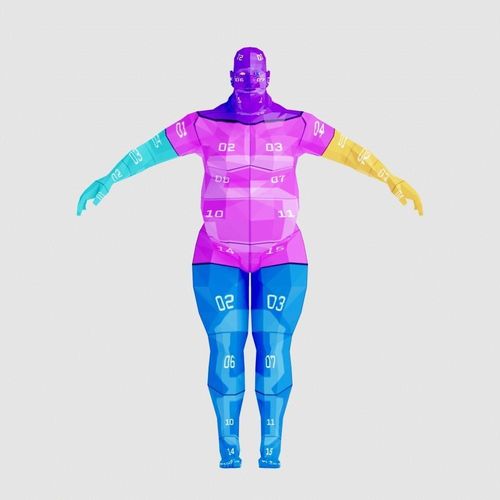 Man Fat Low-poly 3D model