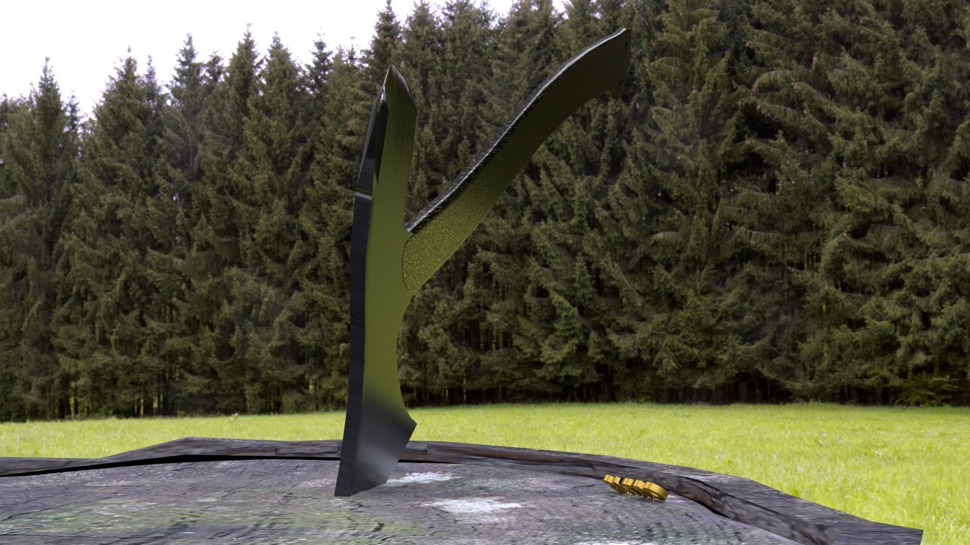 ORTAS AXE NO 11 GAME READY TACTICAL TOMAHAWK Low-poly 3D model_8