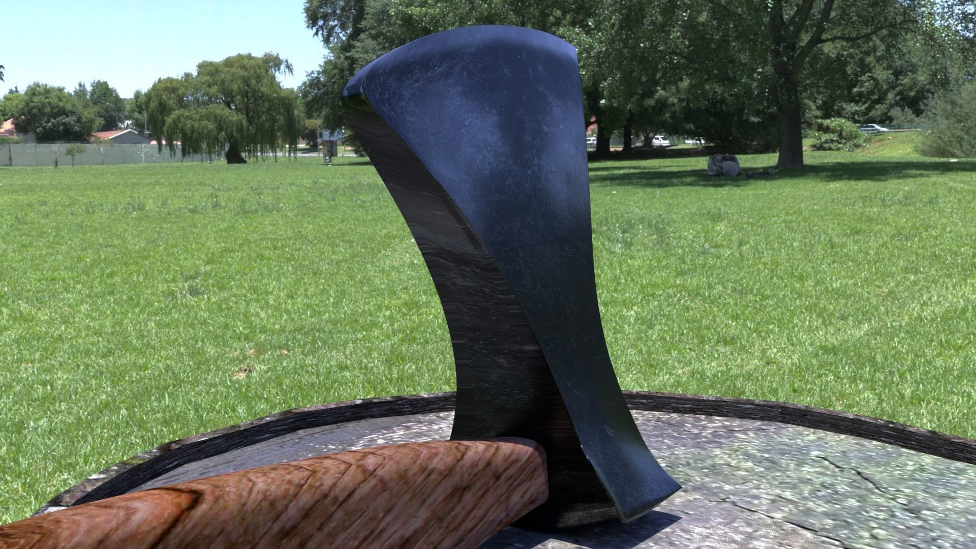 ORTAS AXE NO 14 GAME READY HEAVY STEEL FOREST AXE 3D model_6