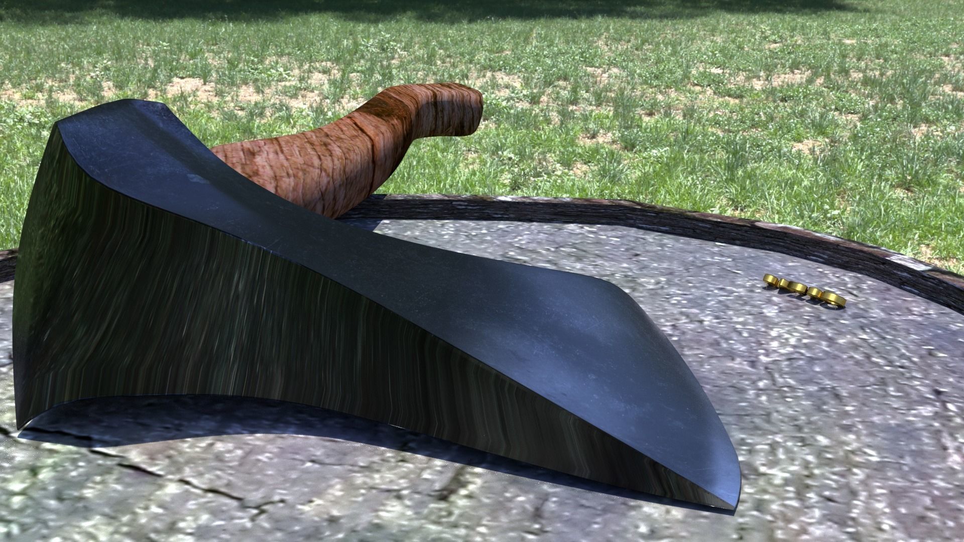 ORTAS AXE NO 14 GAME READY HEAVY STEEL FOREST AXE 3D model_15