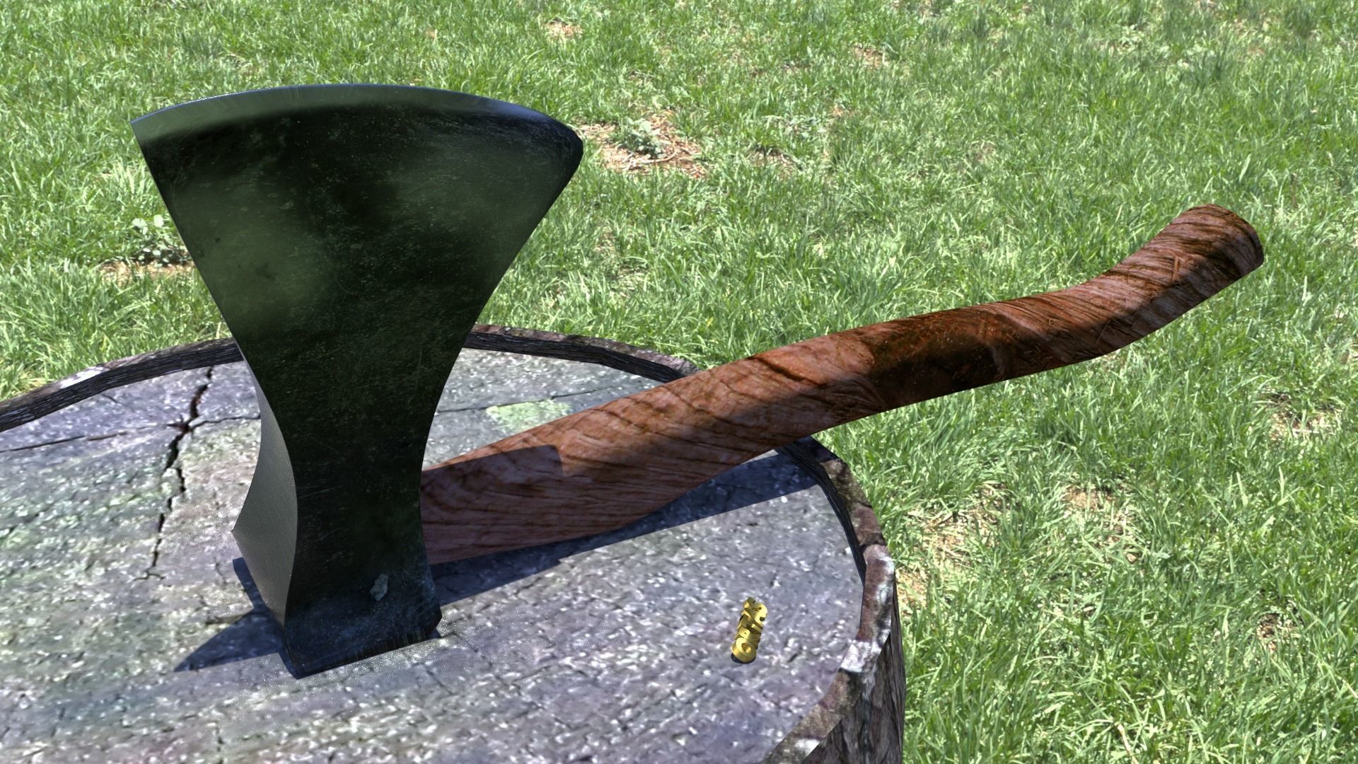 ORTAS AXE NO 14 GAME READY HEAVY STEEL FOREST AXE 3D model_5