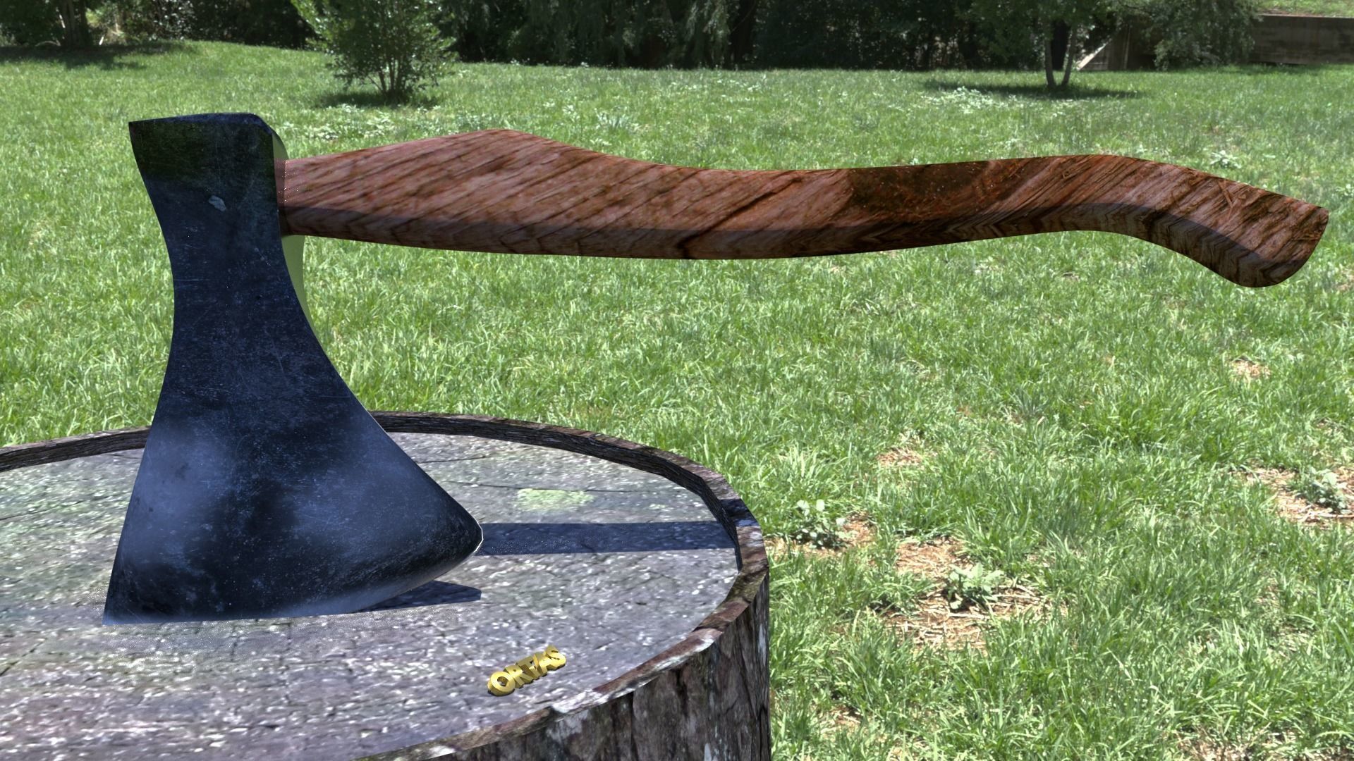 ORTAS AXE NO 14 GAME READY HEAVY STEEL FOREST AXE 3D model_10