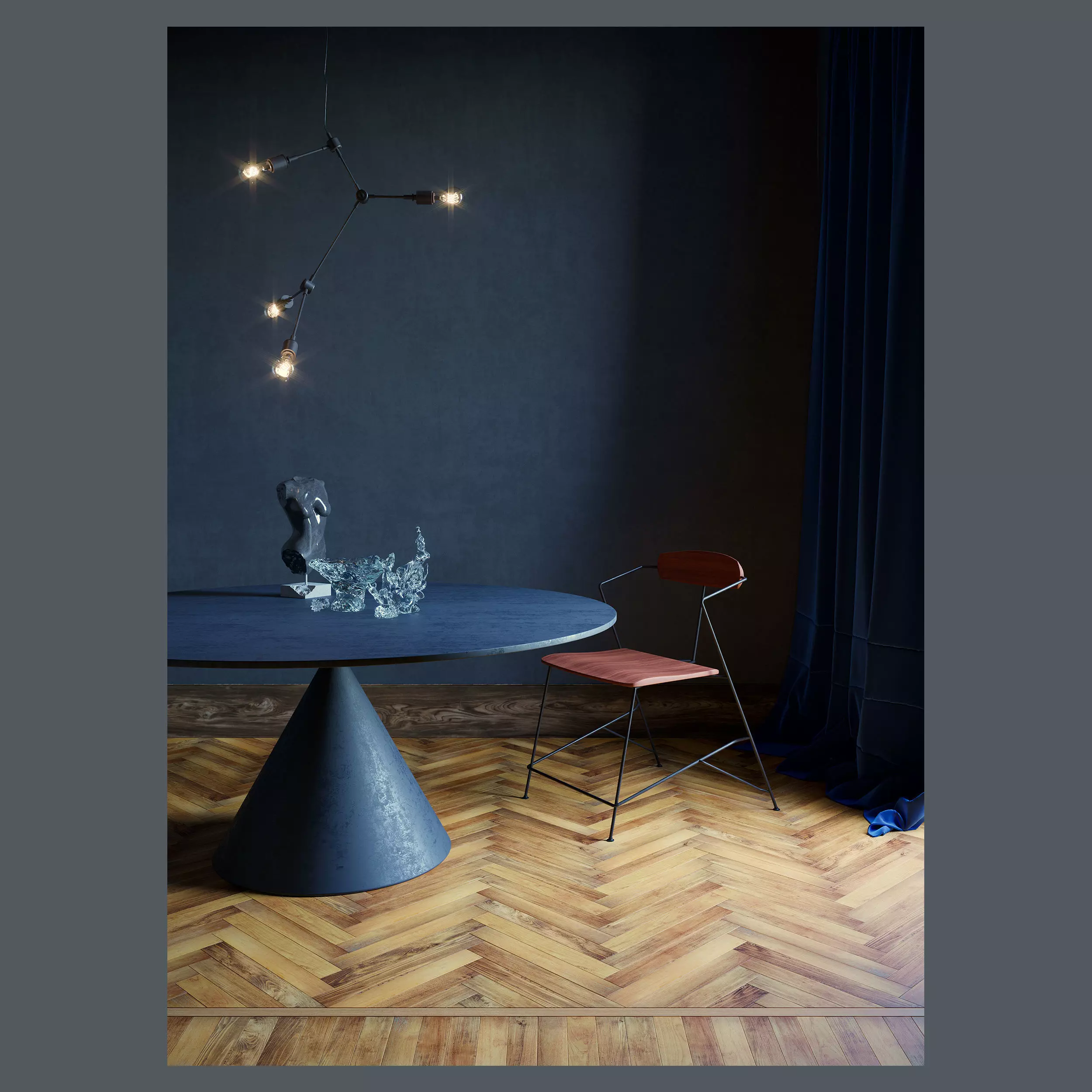 Classy interior scene 3D model_0