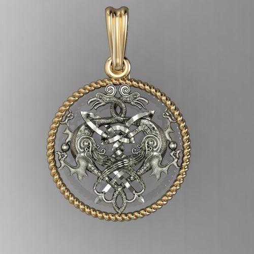  beautyful  pendant with griffin  3D print model