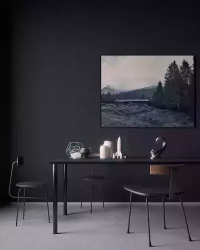 Black interior scene 3D model