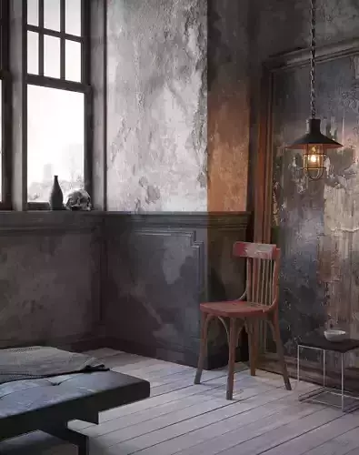 Grungy interior scene 3D model