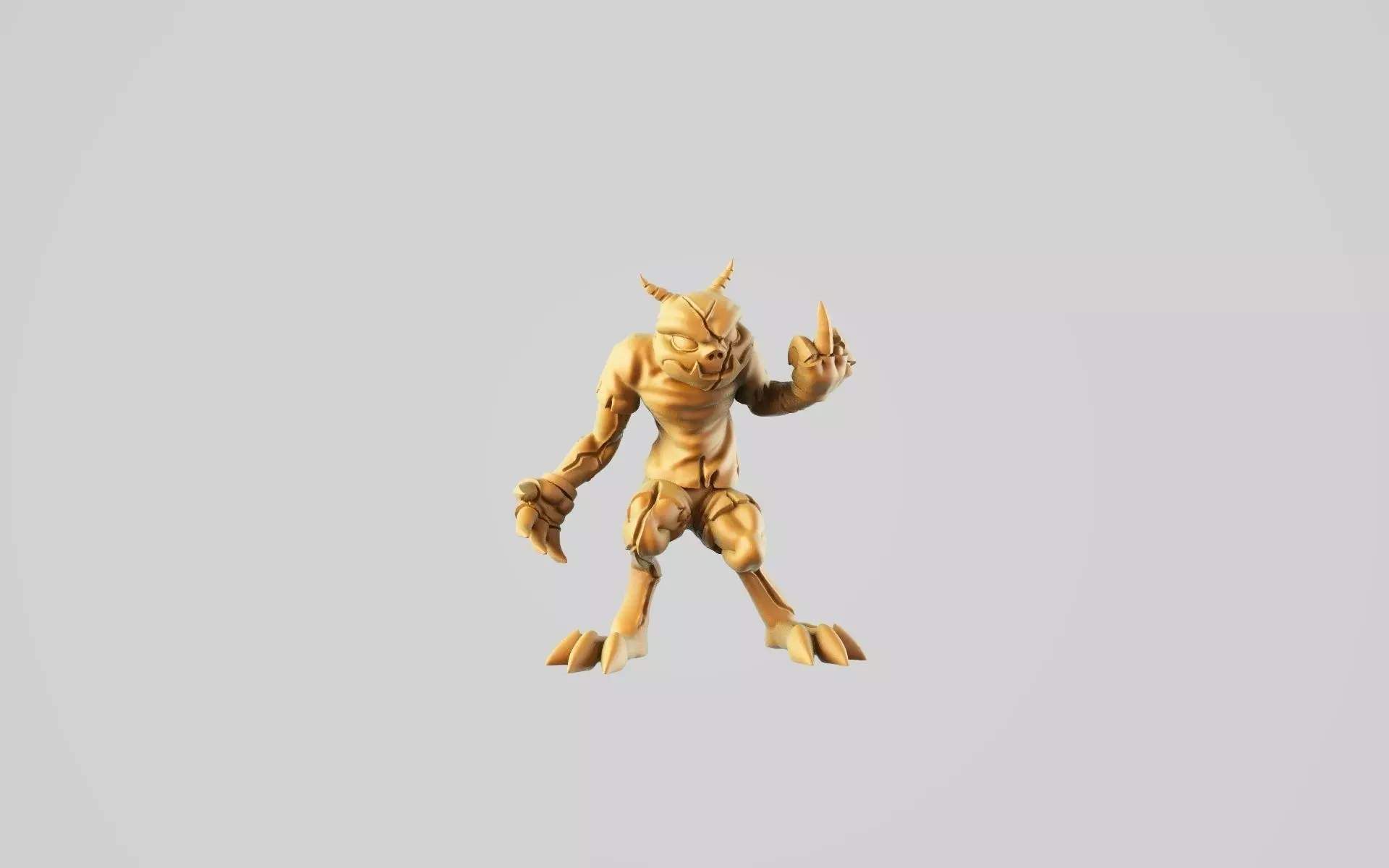 Gargoyle 4 wooden demon 3D print model_0