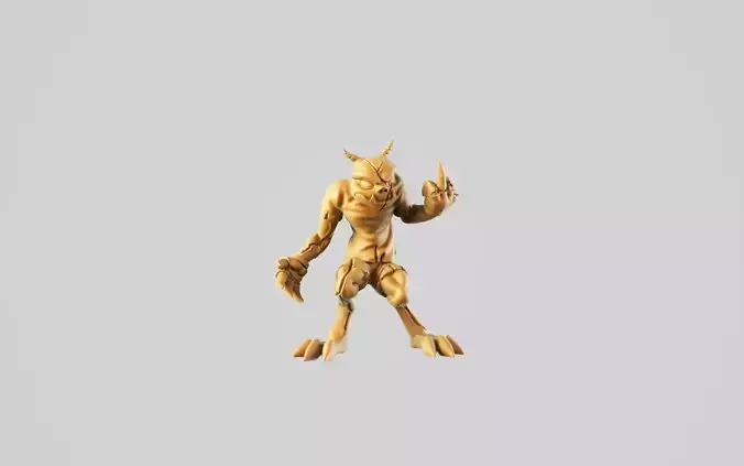 Gargoyle 4 wooden demon 3D print model