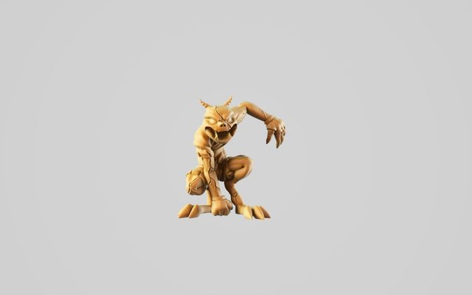 Gargoyle 2 fortnite - golden wolf 3D print model
