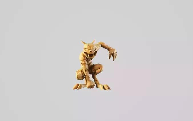 Gargoyle 2 fortnite - golden wolf 3D print model