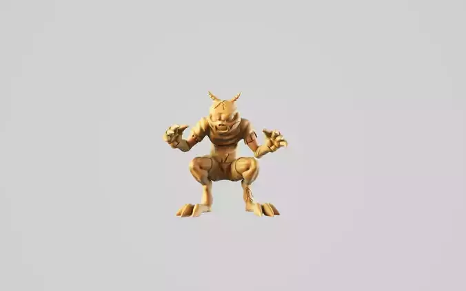 Gargoyle 1 wooden demon 3D print model