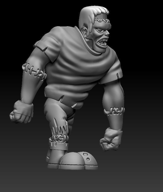 Frankenstein 2 gold figurine 3D print model_1